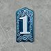 Handmade Ceramic House Number Tile – Custom Outdoor Address Sign – Turkish Iznik Art – Weatherproof Door Decor – 0 to 9 Digits (Green, 1)
