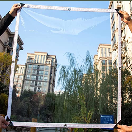 WZYJLyds Transparent PVC Tarpaulin Pergola Waterproof Side Panels Outdoor Plastic Curtain with Eyelets for Gardens, Pavilions, Terraces, Greenhouses - Image 4