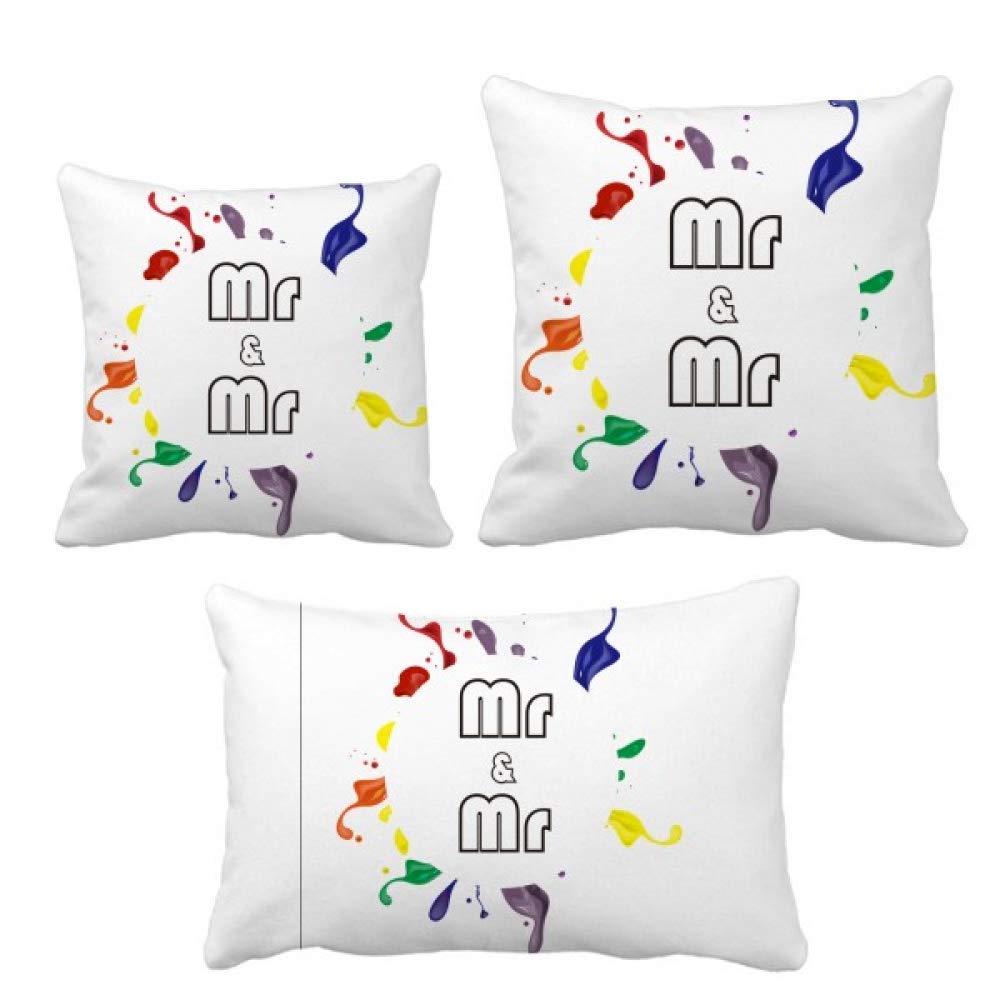 Housse de coussin arc-en-ciel Mr & Mr DIYthinker pour canapé