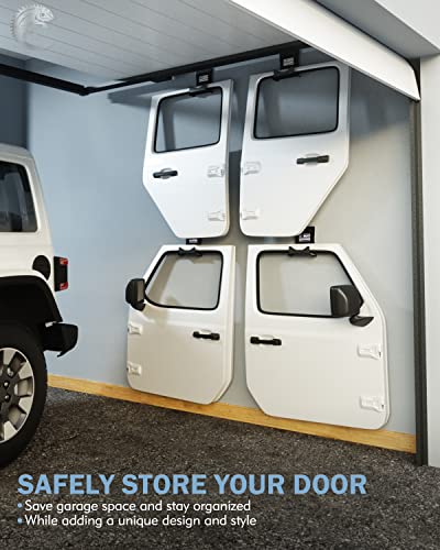 Lupar America Flag Storage Door Hangers, Aluminum Wall-Mounted Removable Door Storage Rack Holder With Rubber Lining Compatible With 1956-2021 Jeep Wrangler Cj Yj Tj Lj Jk Jku Jl Jlu - 4Pack #TOP5