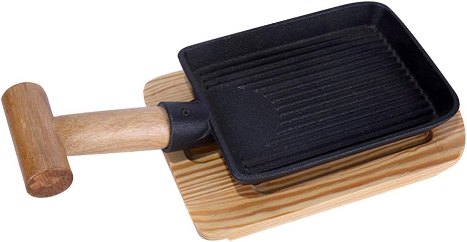 Hemoton Skillet Griddle for Stove Top Non-stick Grilling Pan Bbq Frying Tray Alloy Frying Plate Easy to Clean