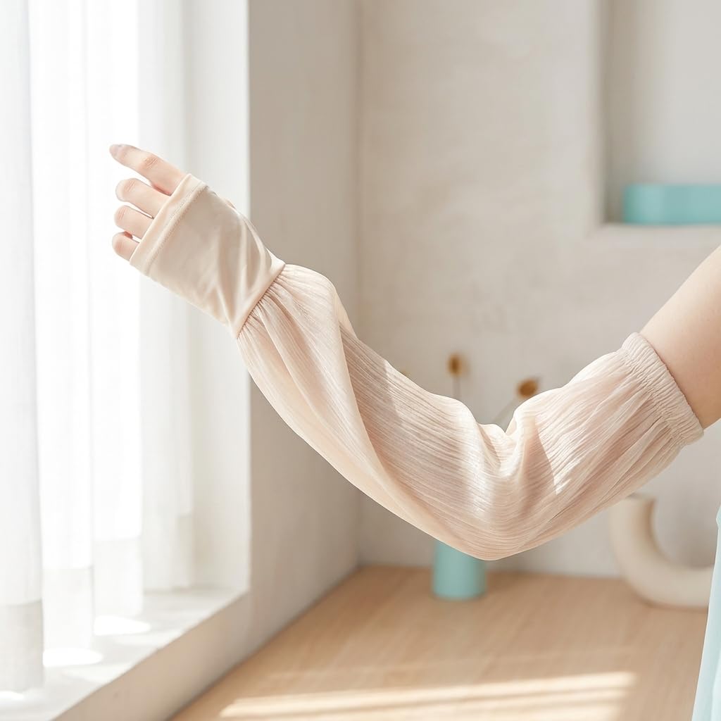 Armstulpen Sonnenschutz Eisseide, Kühlende Armstulpen für Damen und Herren mit -Schutz, für alle