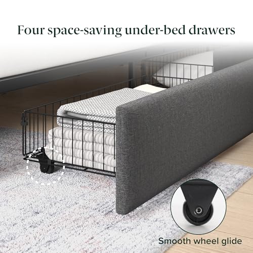 Image of Zinus Maya Platform Bed Frame, Four Underbed Storage Drawers, Queen