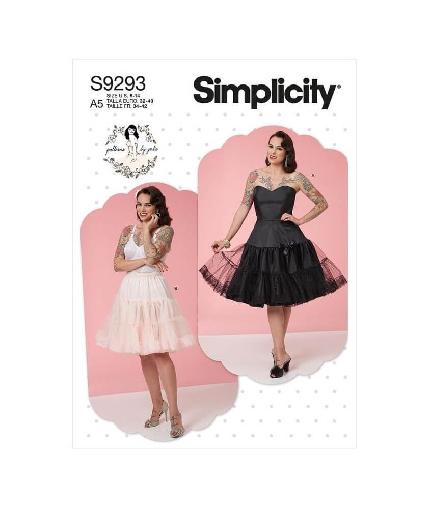 Simplicity Women's Sewing Pattern 9293, Corsets, Petticoats, Vintage Style For A5 (6-8-10-12-14) - Intermediate - E5 (14-16-18-20-22)