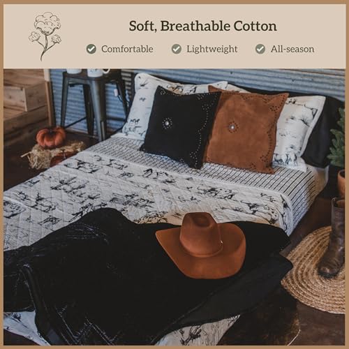 Image of Paseo Road Ranch Life Western Bedding 3 Piece King Cotton Quilt Set