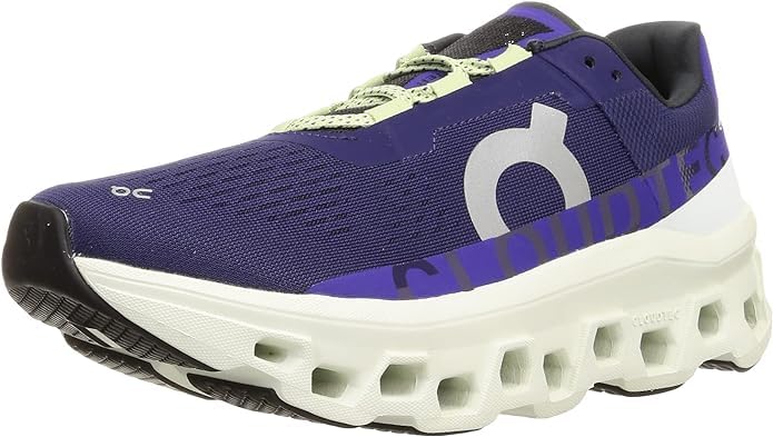 On Men's Cloudmonster Sneakers, Acai/Aloe, 12 Medium US