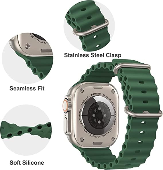 Image of Nick Jones T800 Ultra Smartwatch with 1.06 inch HD Display, Bluetooth Calling Multiple Sports Modes & Watch Faces, Spo2 Monitoring & Heart rate monitoring, Call Notification,Dusty Green(Sim Not Supported)