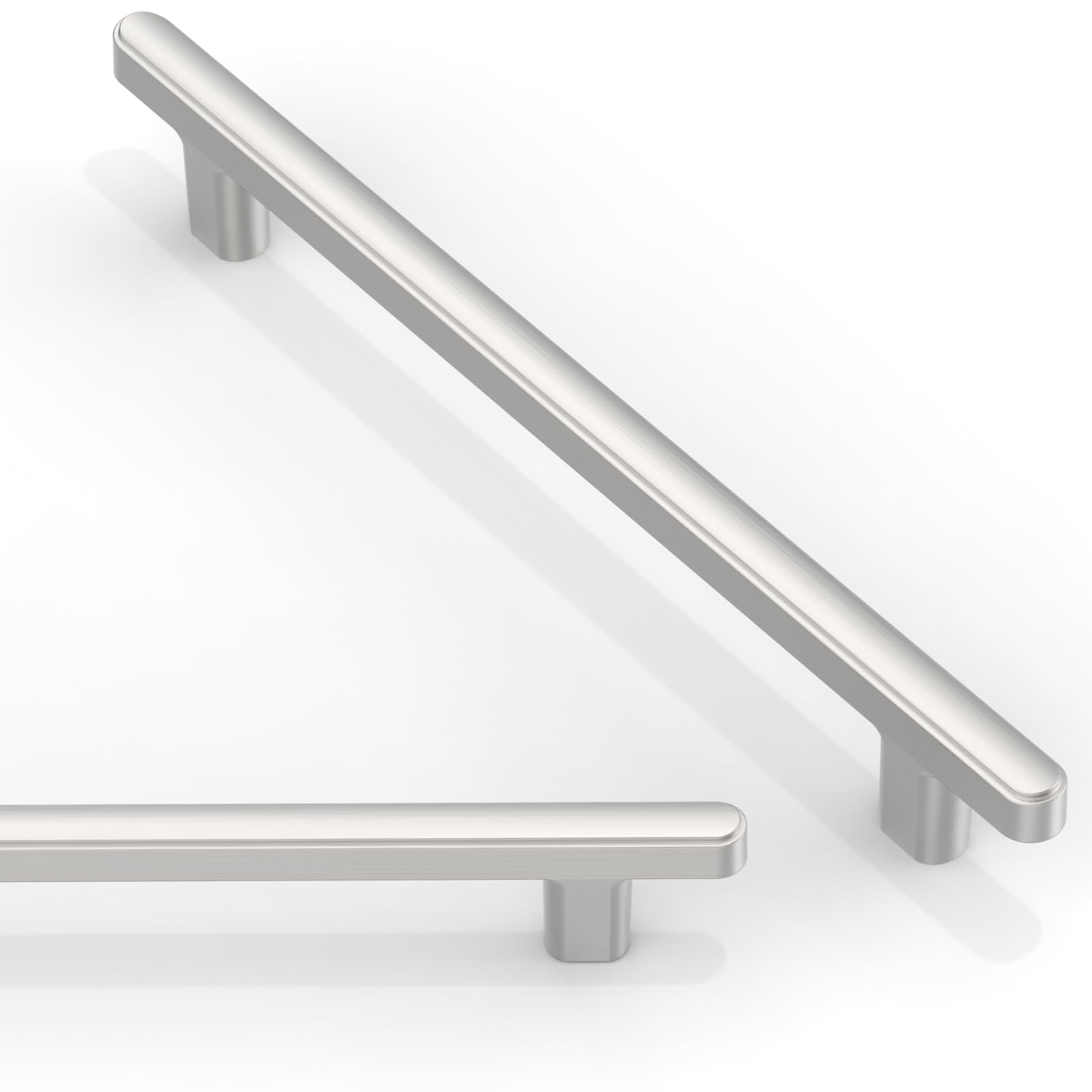 Asimerdeco AR007 10 Pack Brushed Satin Nickel Cabinet Pulls 6.3 Inch(160mm) Kitchen Cabinet Handles Solid Zinc Alloy Cabinet Hardware Drawer Pulls