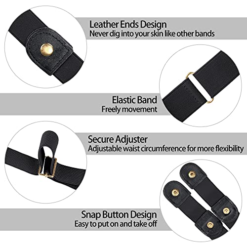 Allegra K Invisible Elastic Belt for Women Belts Snap Button Belts for Jeans Pants No Buckle2