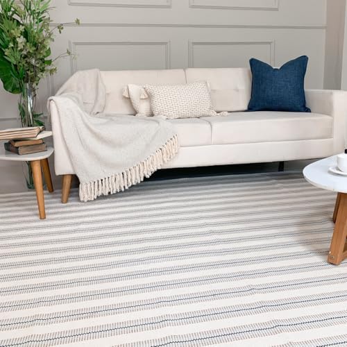 Tapete Sala Quarto 200x250 Antiderrapante de Algodão Grande Listr...