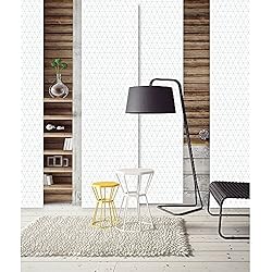 Paneles Japoneses Impresos MADECOSTORE Paneles japoneses Tamizante Estampado Triángulos - Blanco - 50 x 250 cm