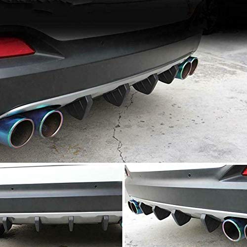 Xotic Tech 4Pcs Car Rear Lower Bumper Wing Lip Diffuser Splitter Spoiler Shark Fins Universal Fit(Matte Black) #TOP6