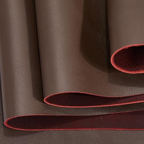 GORGECRAFT 44 x 35 Inch Brown Cow Leather Hides Whole Sheep Skin Whole Full Grain Soft Cowhide Genuine Fabric Upholstery Sheets Pieces for Journal Cover Wallet Jewelry Arts Crafts Bags Clothing