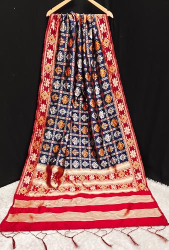 Image of TRENDMALLS Women's Jacquard Silk Ethnic Patola Floral Design Dupatta Ethnic Motif Pattern