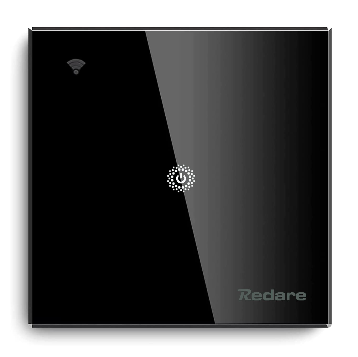 Redare WiFi Smart Wall Light Switch,Alexa Light Switch,Smart Switch No Neutral,No Neutral Wire Required,No Hub Required,Compatible with Alexa and Google Home (Black 1 gang)