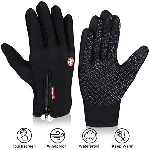DIAOPROTECT Guantes de ciclismo para hombre y mujer, impermeables, resistentes al viento, térmicos, para pantalla táctil, guantes de invierno, para ciclismo, escalada, correr, caminar, deportes