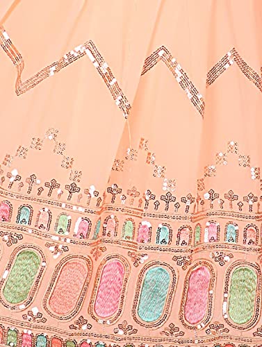 Image of Girl's Ethnic Wear Sleeveless Embellished Straight Georgette Net Full Length Kurti Sharara Set with duppta for Girls(SHRA011-$)