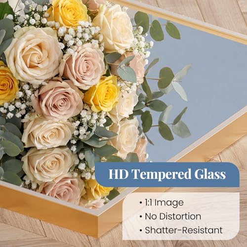 Image of NEWBULIG 30 inch x 40 inch Gold Rectangle Bathroom Mirrors for Wall, Morden Wall Mirror with Metal Frame, Tempered Glass, Vanity Mirror for Over Sink, Entryway, Living Room, Anti-Rust, Horizontal or Vertical