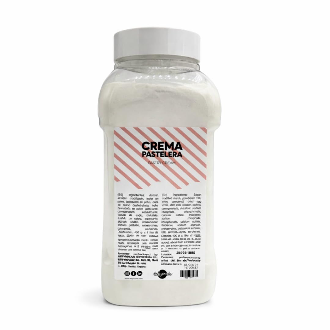 Azucren Crema Pastelera en Polvo 700g, Preparado para Rellenar Tartas y Bizcochos, Mix de Pastelería Profesional