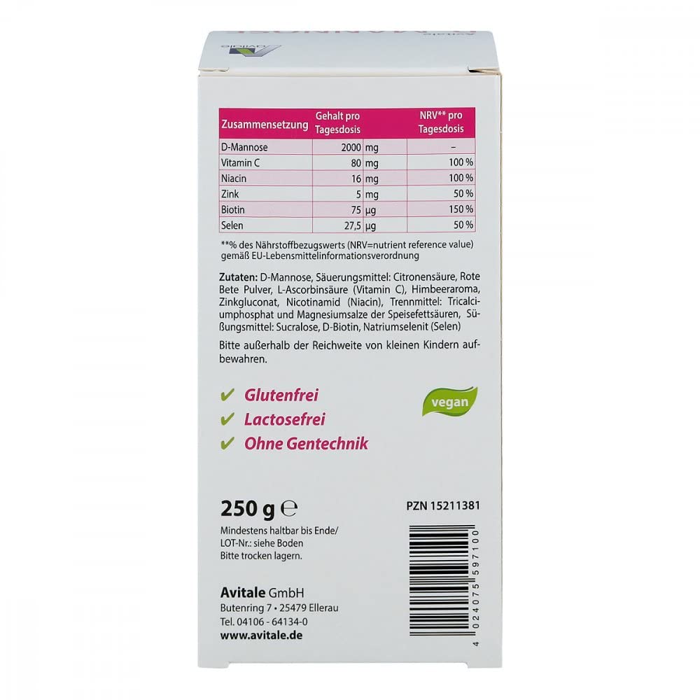 D-Mannose Plus 2000 mg mit Vitamine und Mineralstoffe Pulver 250 g