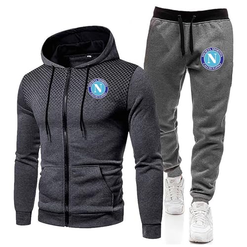 Sport Ensemble Homme SS.C Na.poli, Vêtement Complet Sweat et Pantalon, Ensemble de jogging-Fitness-Ensemble, fitness(Set1_L)