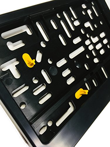 Premium European License Plate Frame - Evolution 3 - Black #TOP4