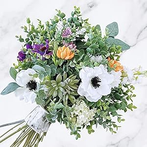 Winlyn 33 Pcs Artificial Eucalyptus Leaves Stems in Grey Green 146 Tall Bulk Wedding Bouquet Greenery Rustic Holiday Greens for Vase Mason Jar Bottle Floral Arrangement Christmas Wreath Garland