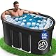 Newfulam Ovales Eisbad XXL mit Abdeckung Komplettset - Faltbare Badewanne Erwachsene Eisbaden Tonne Outdoor, Eistonne, Badewanne Outdoor, Kältetherapie für Sportler (Oval-546L, Schwarz)