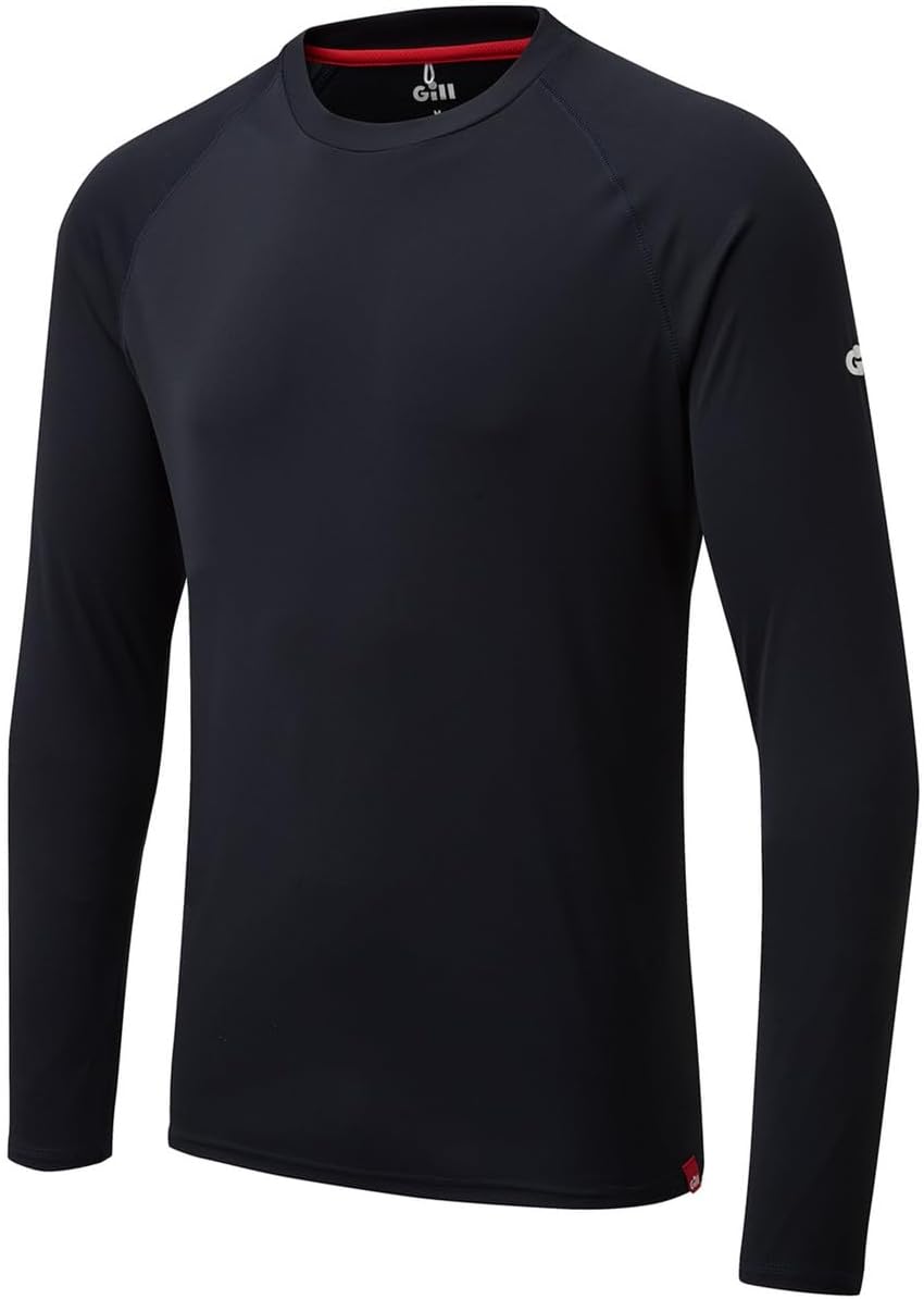 Mens UV Tec Long Sleeve T-Shirt Top - 50+ UPF Sun Protection, Lightweight & Quick-Dry (Navy, XXL)