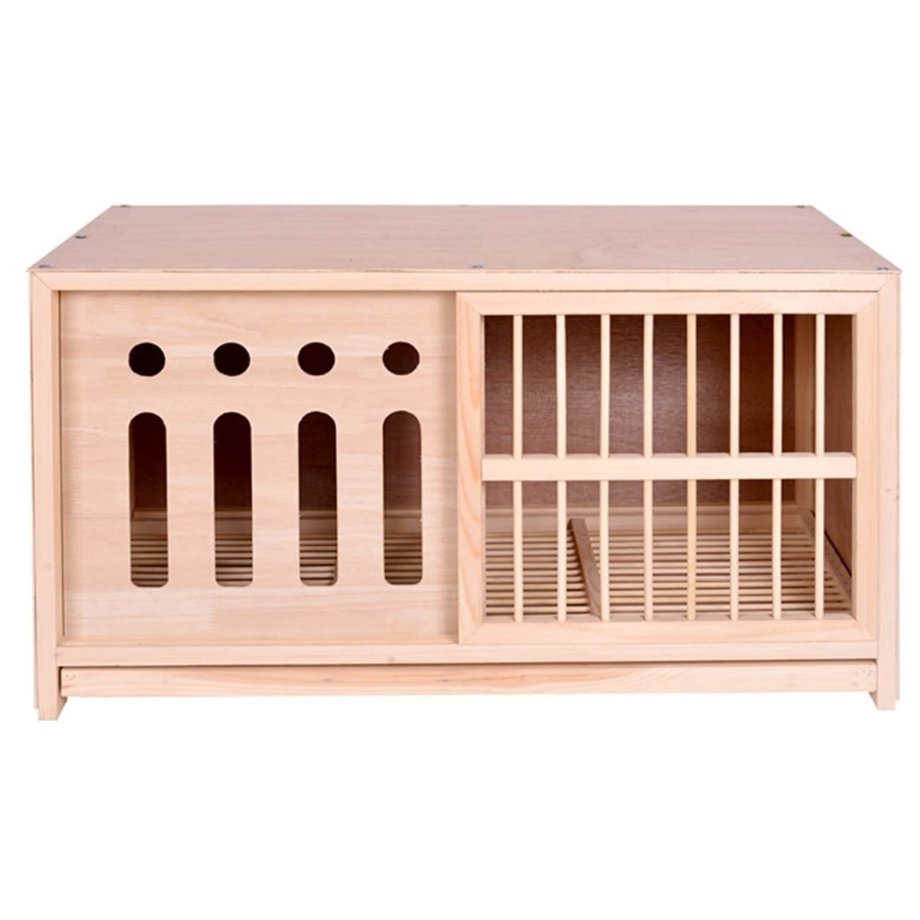 Hábitat De Animales Pequeños Jaula para Conejos con Bandeja Arena para Gatos De Interior Y Exterior Caja Nido De Palomas Jaula De Cria Suministros De Mascotas (Color : Wood Color, S : 90 * 45 * 50cm)