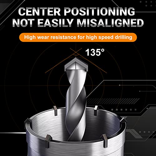 Dehuiwi 9Pcs Masonry Hole Saw, Concrete Hole Saw Kit 4 Inch Sds Plus Max Bit Shank For Cement Brick Wall, Carbide Hole Saw Kit 30 40 65 80 100 Mm, Diamond Drill Core Bit For Brick, Cement, Stone #TOP4