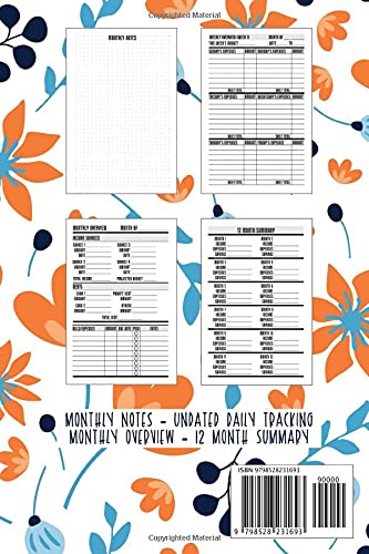 Budget Planner and Monthly Bill Organizer: 12 Months Undated Weekly & Daily Finance Tracker & Budget