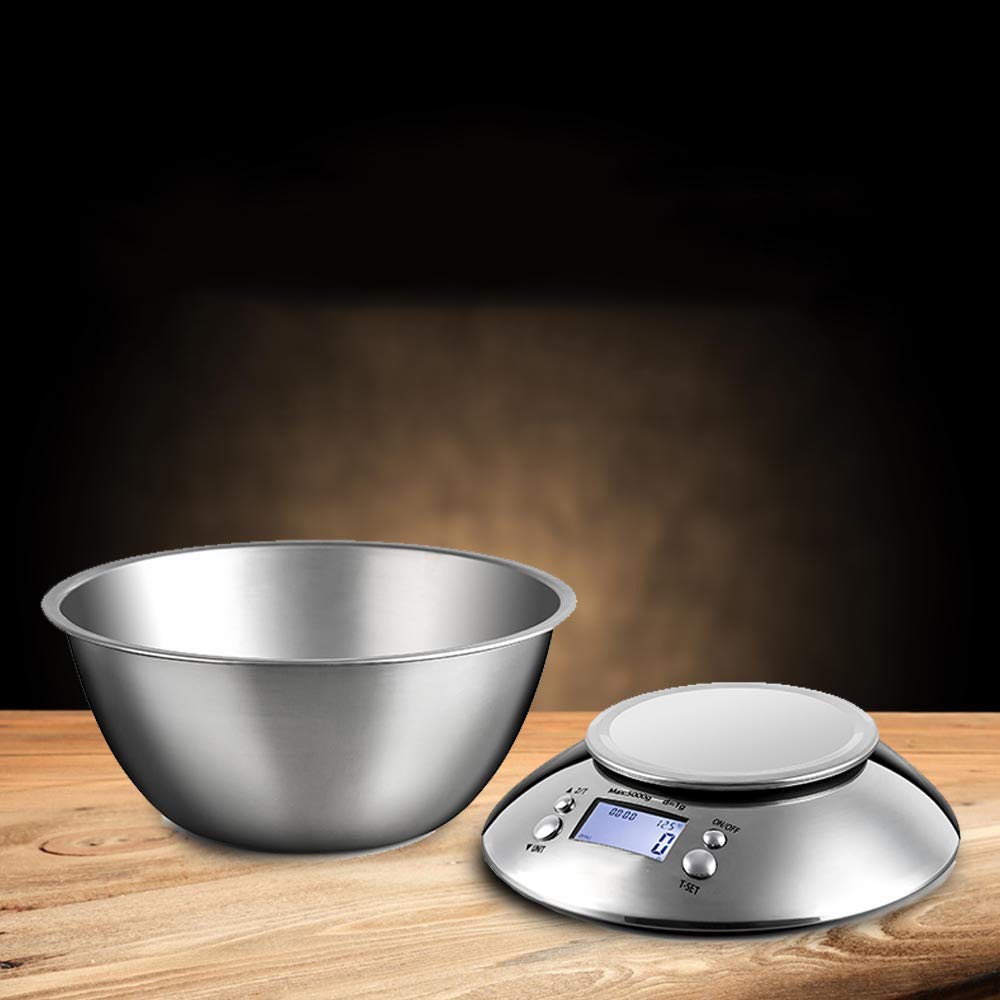 Bilancia da Cucina,Ad Alta Precisione Piattaforma Elettronica Bilancia da Forno Prodotti Alimentari Frutti Di Peso in Acciaio Inox da Cucina Elettronica Bilancia Spalato con la Ciotola