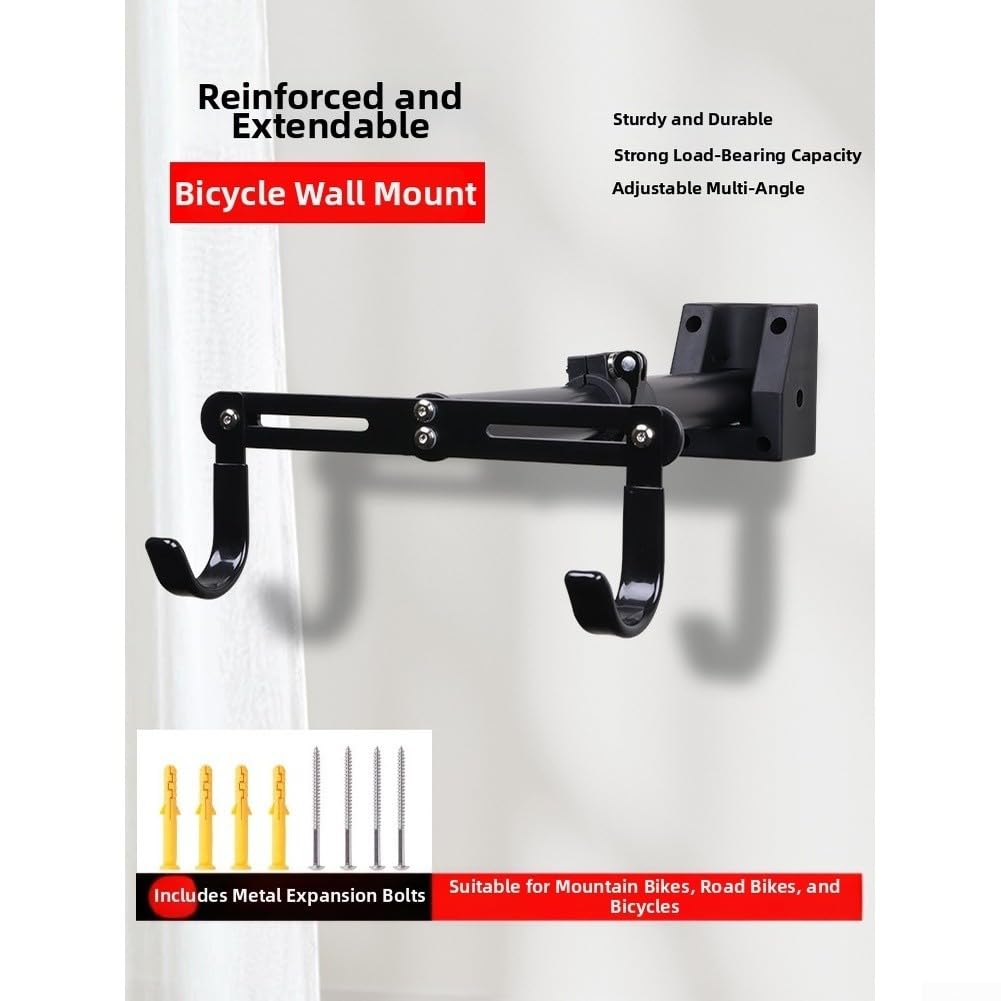 Gancio Bici Muro Lega Robusta Capacità 20kg Nero