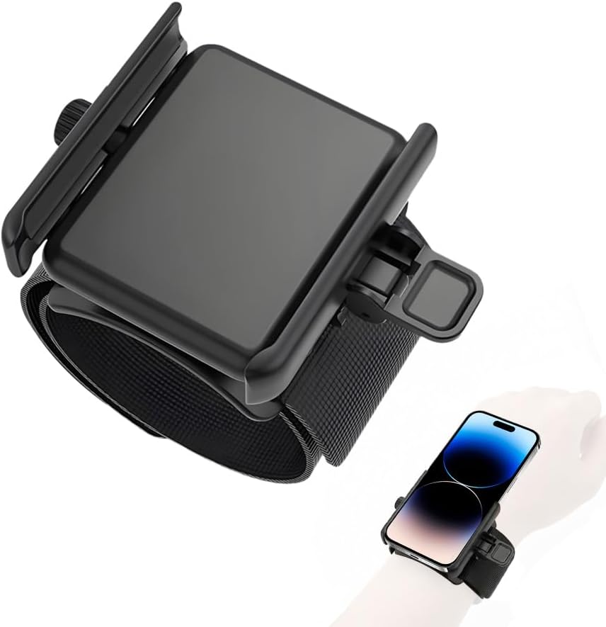 Wristband Phone Holder, 360° Rotating Wrist & Arm Phone Mount for Android, iPhone 17/16/15/14/13/Pro Max/Pro/Mini/12/11/SE/Xs/XR/X/8/7/Plus, Fits Most 4–6.7 Inch Smartphones, Running, Cycling