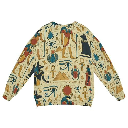 JUNZAN Ancient Egyptian Gods Retro Kids Girls Hoodie Sweatshirt Fleece Outerwear for Kids Party 4T2