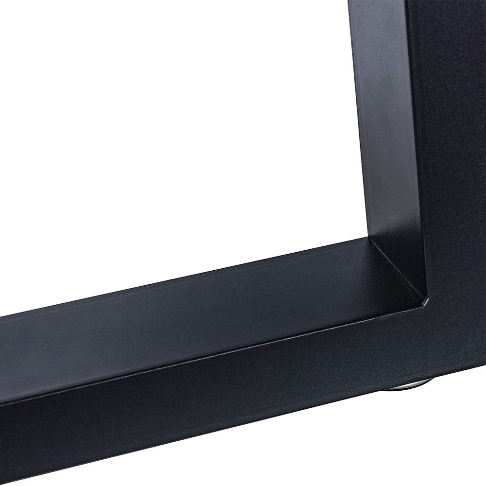Melko 2X Tischkufen aus Vierkantprofilen 80x40 mm Tischuntergestell 60 x 72 cm Tischbeine Tiefschwarz inkl. Bodenschoner