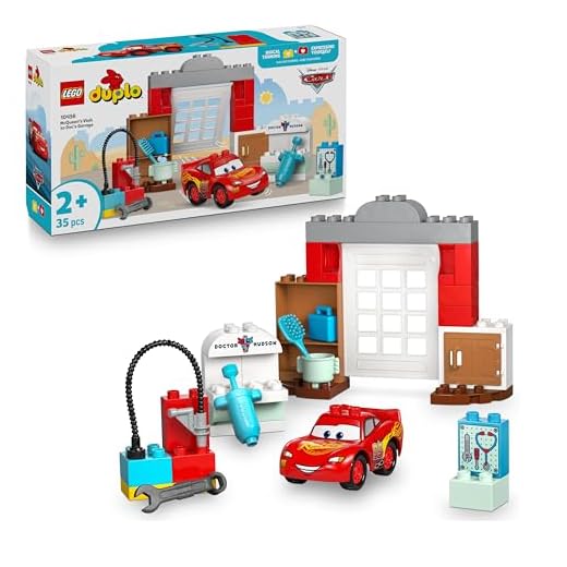 LEGO DUPLO│Disney and Pixar McQueen's Visit to Doc's Garage - incl. a Race Car Toy for Toddlers, Car Wash Tools & Accessories - Gift for 2+ Year Old Boys & Girls - 10456