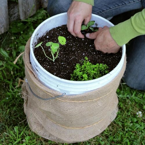 Image of 5-Gallon White Bucket Pail Container with Lid | Food Grade | Heavy-Duty Approx 90 MIL Extra Durable | Metal Handles with Plastic Grip | Multi-Use | Easy Stack and Store | BPA Free - 5 Pack