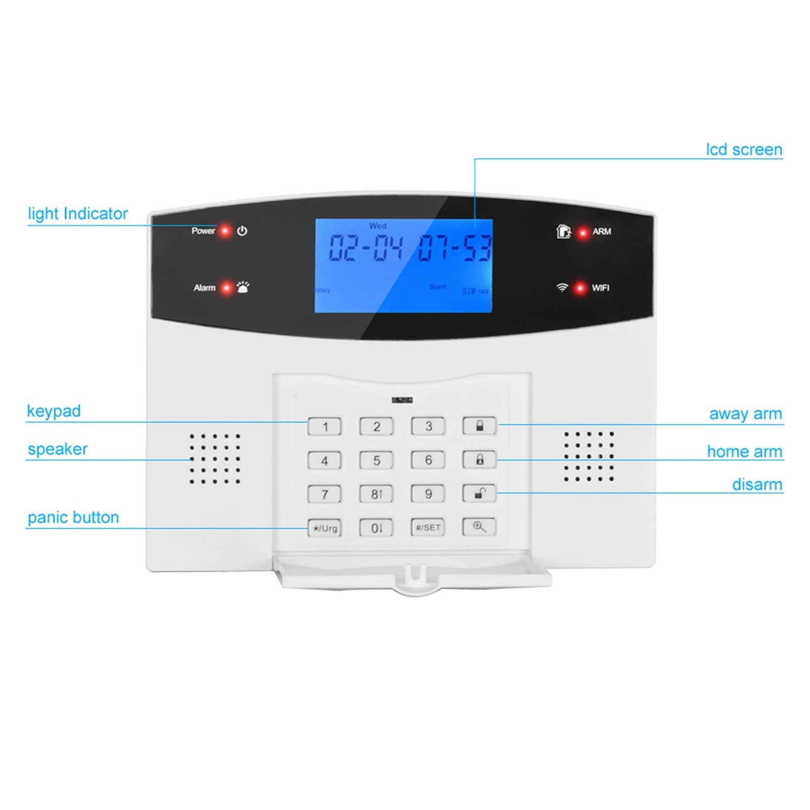 Kit Allarme Casa, Tuya Wireless WiFi GSM Home Burglar Security Alarm System Smart Life Apps Control with Sensor Detector Kit