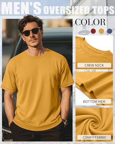 Image of Neer 3 Pack Big and Tall T-Shirts for Men L-7xl Tops | Large Casual Stretch Workout Tees, Short Sleeve Crewneck Oversized Shirts, Classic Summer Outfits, Comfy Basic Loose Clothes
