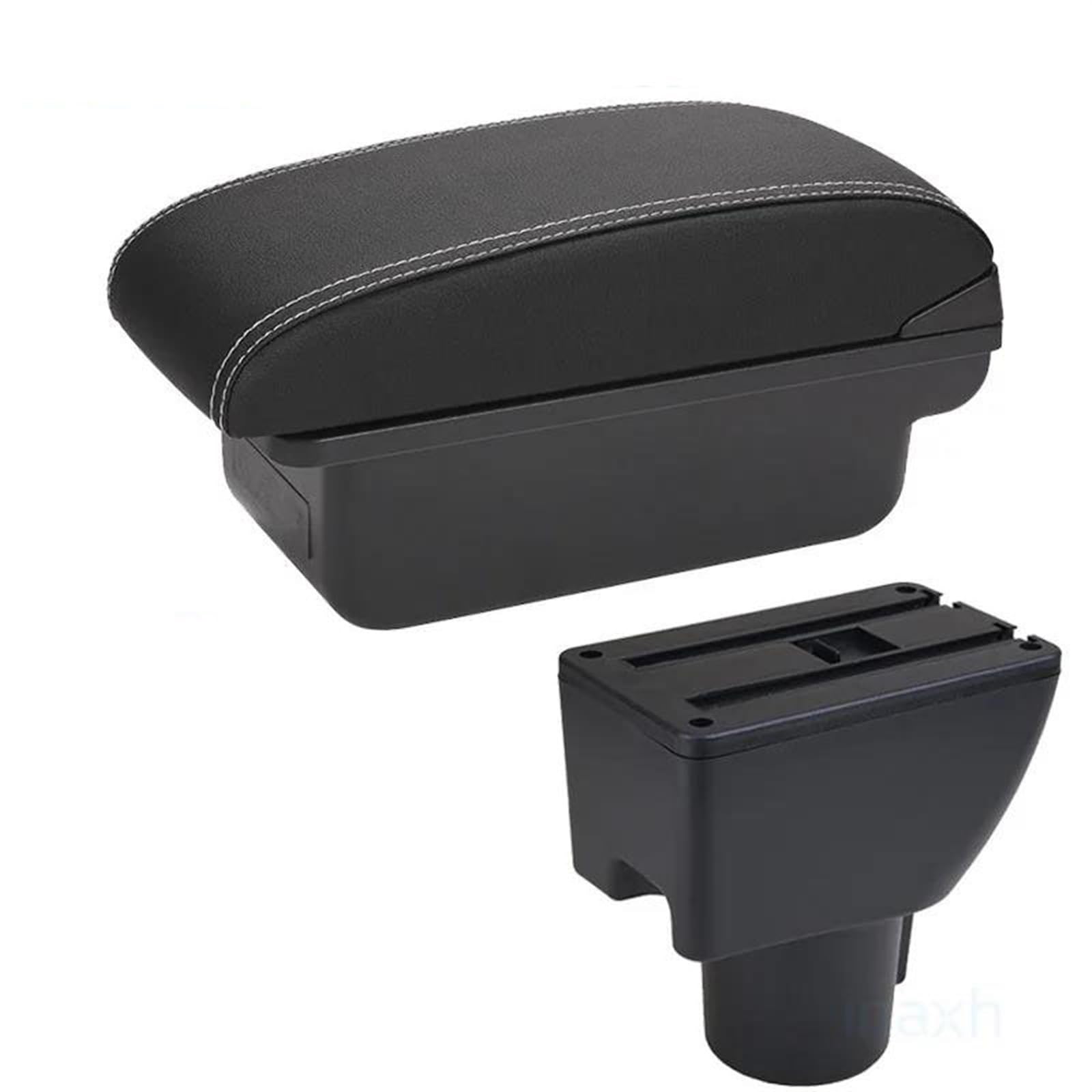 Car armrest for Hyundai for Getz Armrest for Hyundai for Getz Car Armrest Box Retrofit Parts Dedicated Center Storage Box Car Accessories(C3 Black White NOUSB)