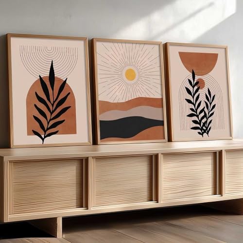 Image of Kalit Kala Decor Boho Painting Wall Art Home Decoration Paintings With Frame For Living Room Bed Room Hotel Wall Decor Digital Reprint Set of 3 (19X25 inch)