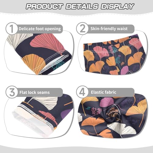 KLL Hand Drawn Ginkgo Toddler Baby Girl Legging Soft Full Length Athleisure Pants Gym3