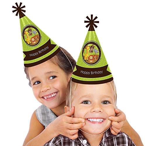 Funfari - Fun Safari Jungle - Cone Happy Birthday Party Hats For Kids And Adults - Set Of 8 (Standard Size) #TOP1