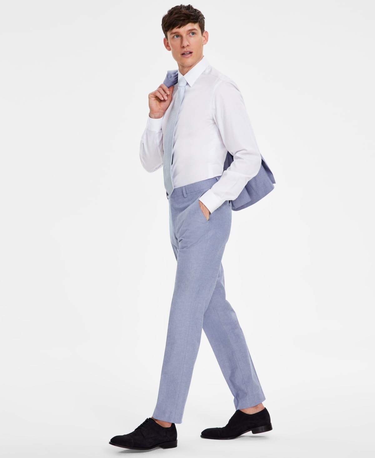 Tommy Hilfiger Mens Modern fit Dress Pants 40 30 Light Blue Solid Stretch