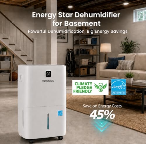 Image of 120 Pint Energy Star Dehumidifier for Basement with Drain Hose, 6500 Sq. Ft