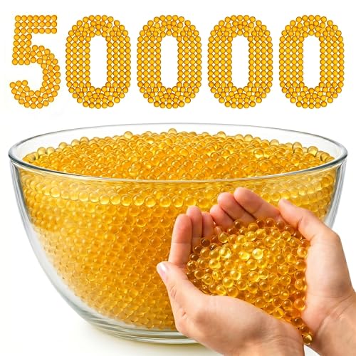 Image of Gel Balls 7-8mm Water Bullets for Blaster Gun, High Absorbent Water Beads Ammo, Non-Toxic Gel Blaster Refill Balls for Shooting Practice, Decoration & Play (Orange, 50000)