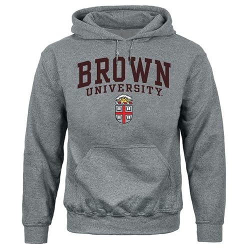 Barnesmith Brown University Bears Hooded Sweatshirt, Heritage, Charcoal Grey, XX-Large