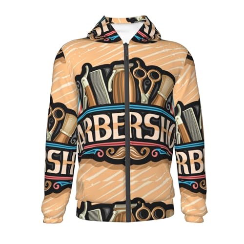 Barbershop Kids Pullover Hoodies Boys Zip Up Sweatshirts Girls Athletic Clothes with Pocket2